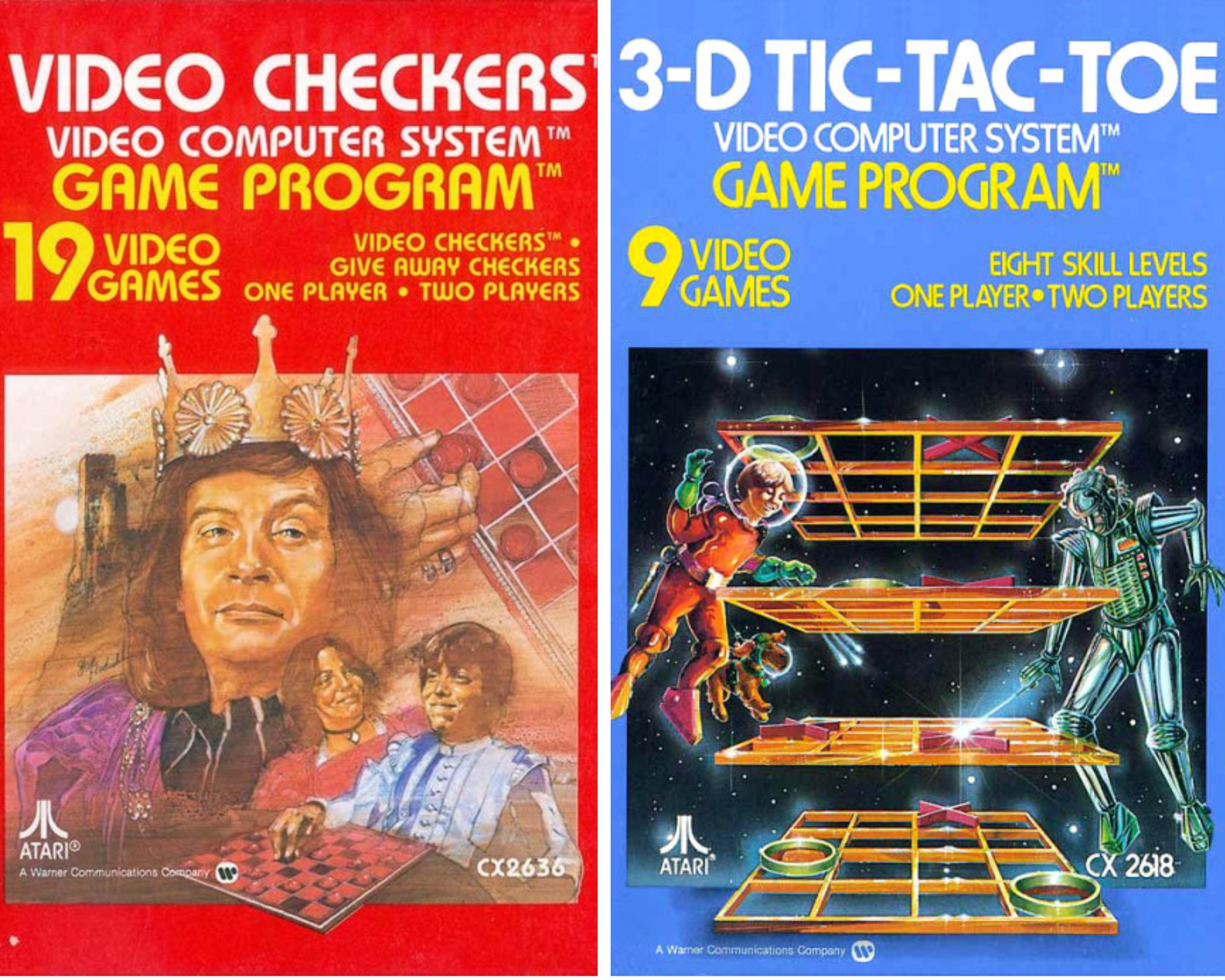 Capa dos jogos Video Checkers e 3D tic tac toe